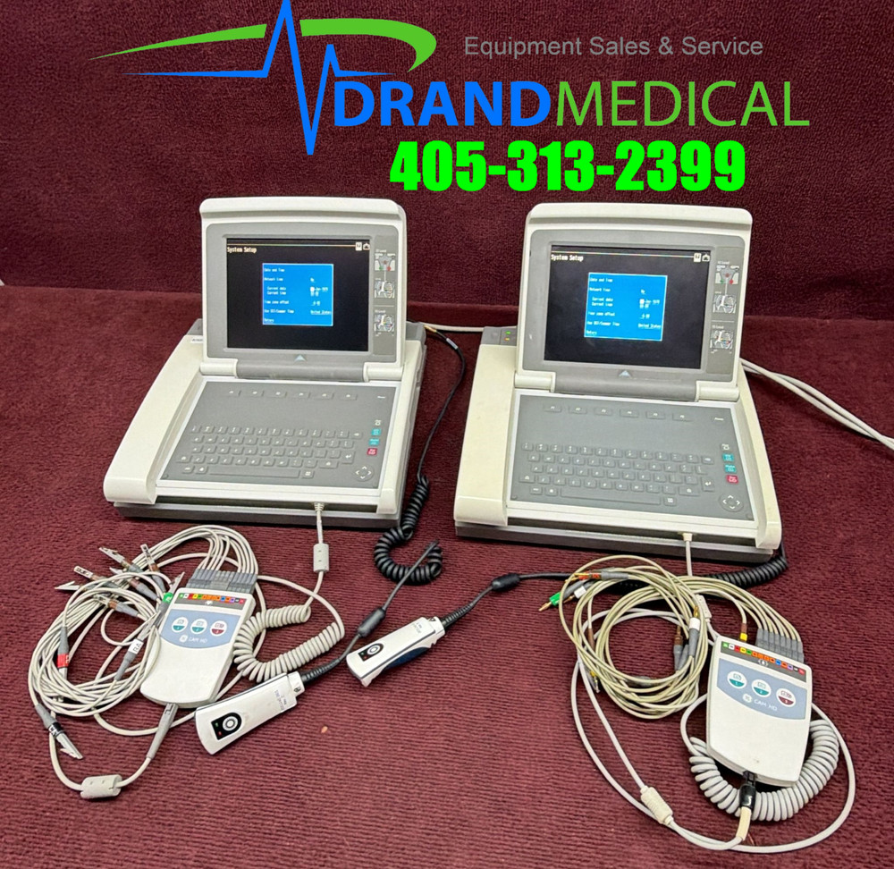 GE MAC 5500 System ECG/EKG Machine with module and barcode scanner