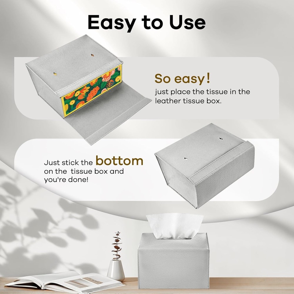 Disposable Hand Towel Box Cover Compatible with Bottom Upgrade-silver-1 Pack