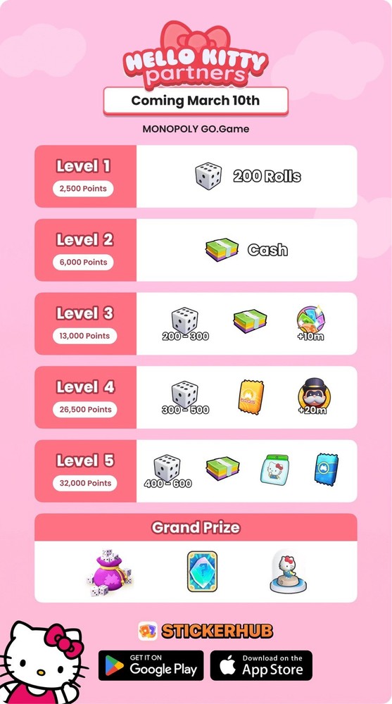 Hello Kitty Partners - Monopoly Carry Per Slot ⚡️RUSH⚡️Same Day