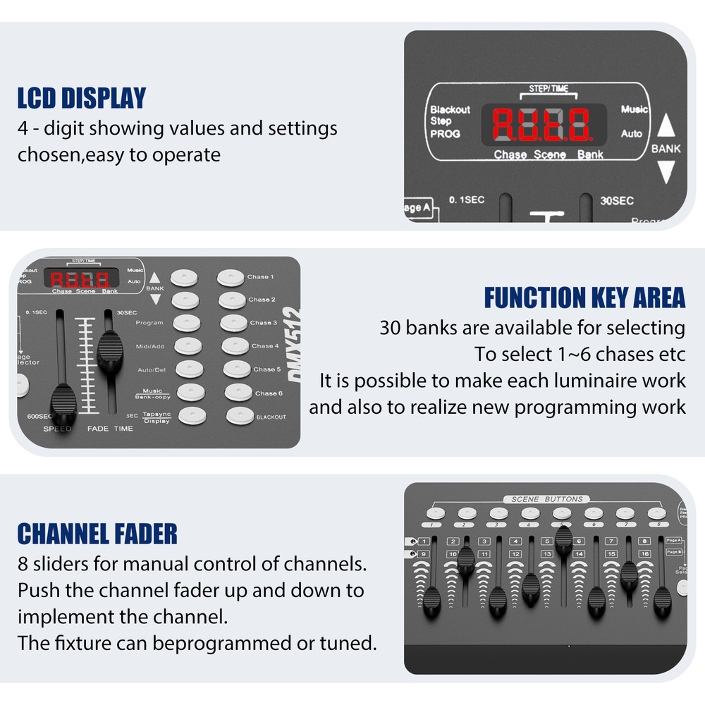 DMX 40/192 Channels Controller Console For Party KTV Disco Stage Light Operator