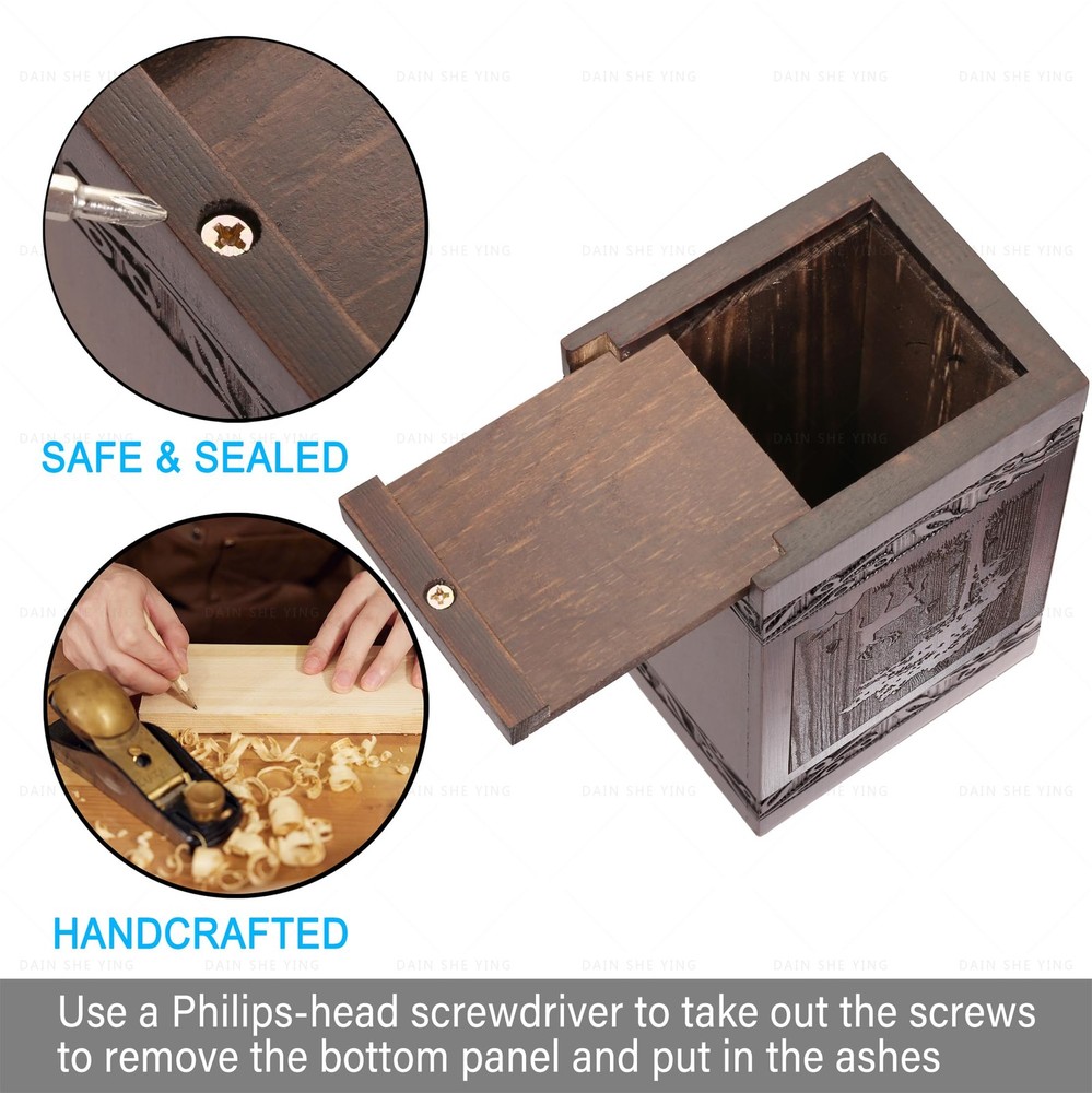 DGDCDV Cremation Urns for Human Ashes Small - Set 3 Keepsake Urn, Walnut