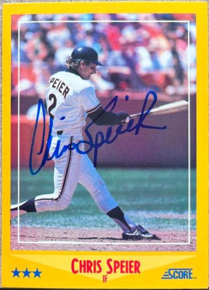 Chris Speier Autographed 1988 Score #493