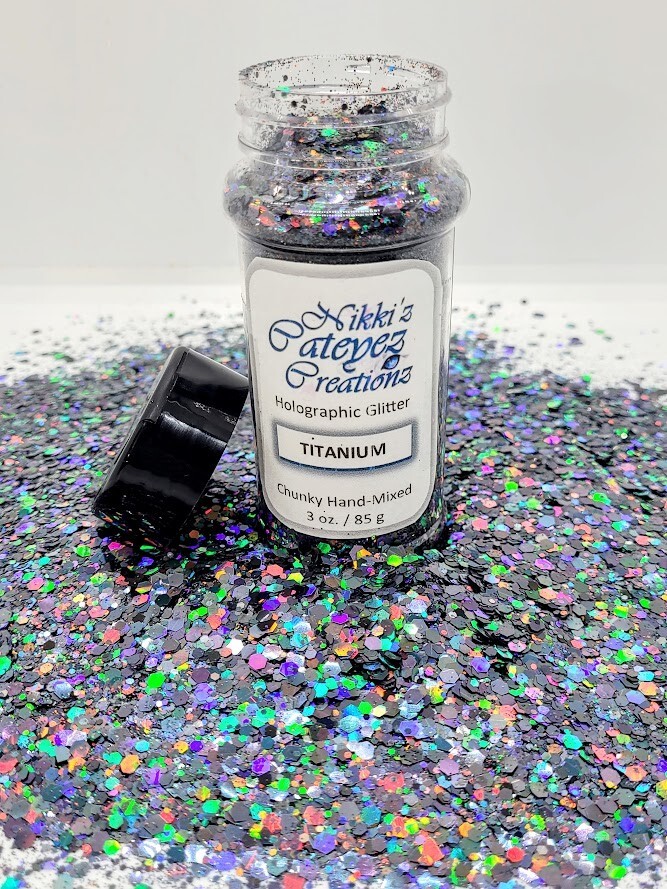 Holographic Chunky Silver Glitter - Titanium 3 oz.