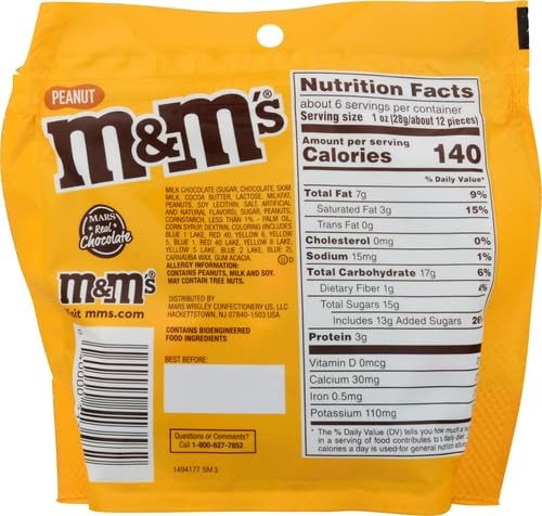 Mars Chocolate M&Ms Peanut Chocolate Grab & Go Size, 5.0 oz
