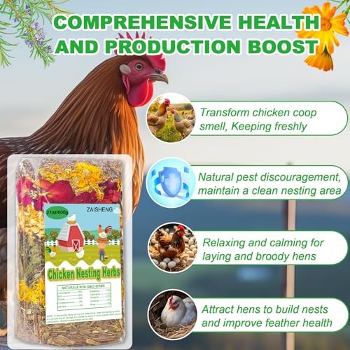 21oz Chicken Nesting Herbs - Lavender & Rose Blend for Nesting Boxes, Egg