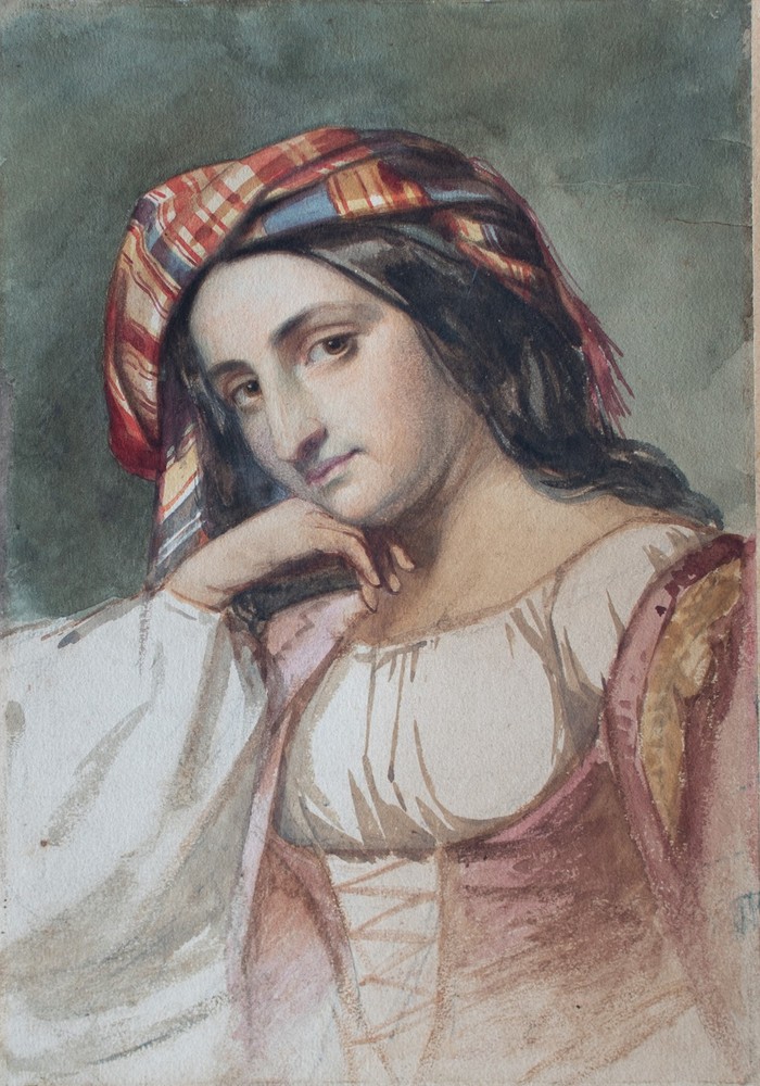 Watercolour Italian Romantic Drawing Study Unsigned Original 19th century