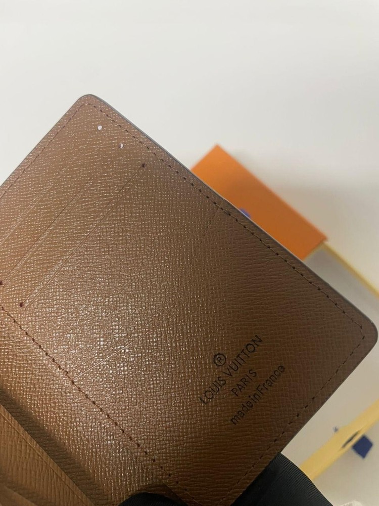 LV Louis Vuitton Pocket Organizer Monogram Eclipse Brown with box