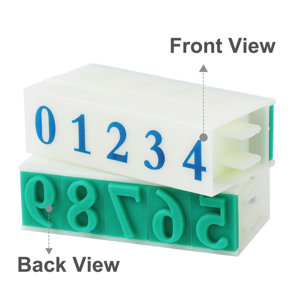 1 Set Detachable Plastic Digits number stamps 0-9 Combination Number Stamp