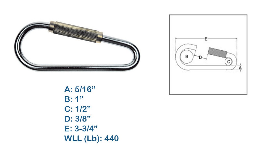 5/16" 304 Stainless Steel Quick Link Spring Loaded Lock,Copper Spring Gate 4 PCS