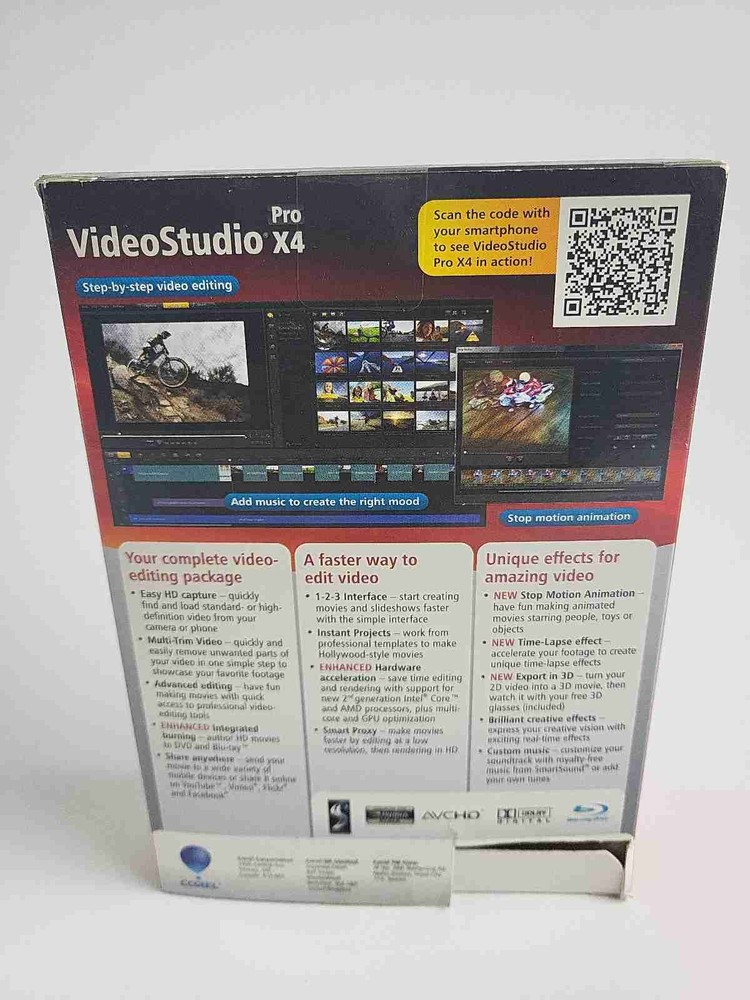 Corel VideoStudio Pro X4 COMPLETE W/ Manuals + Original 3D Glasses