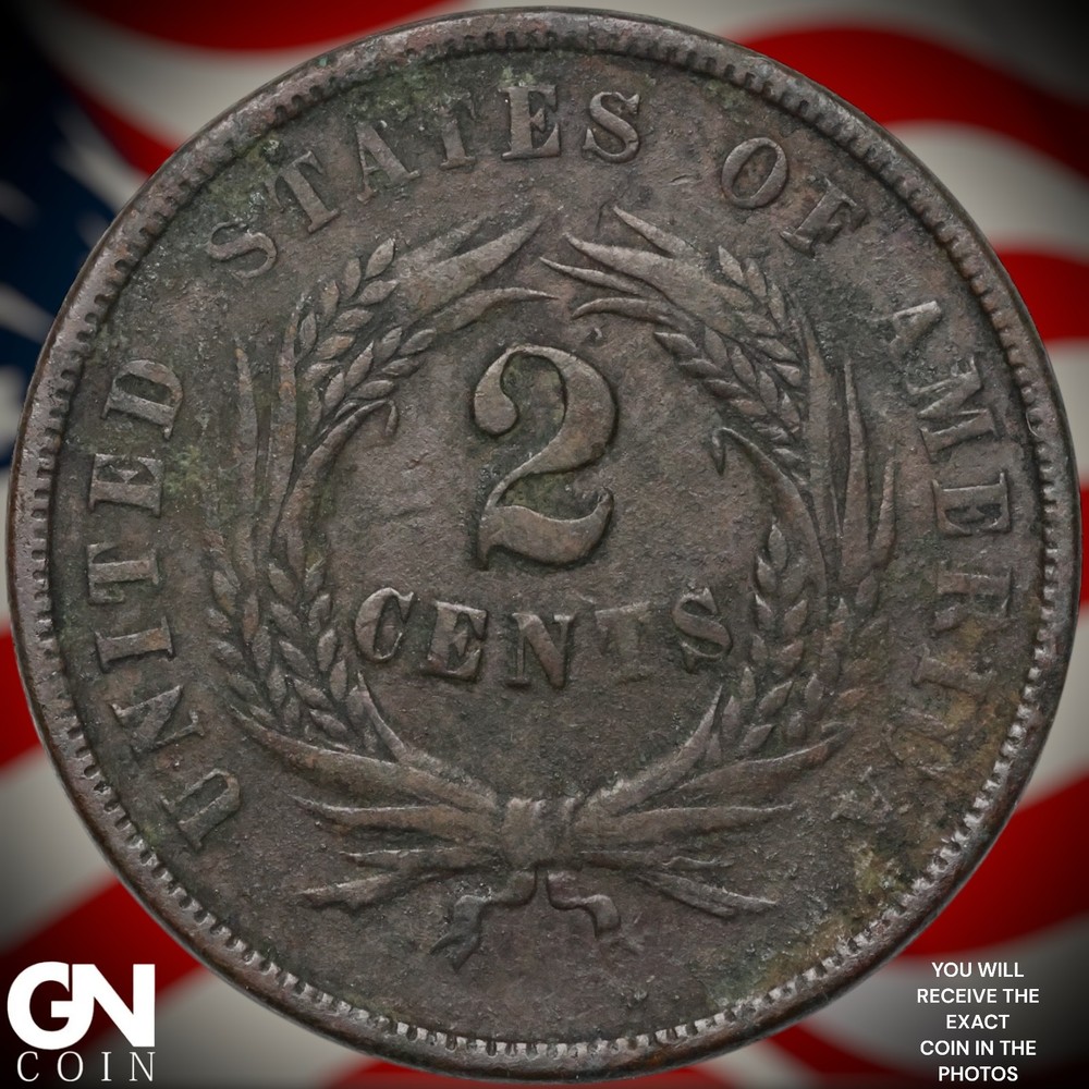 1864 2 Cent Piece A8389