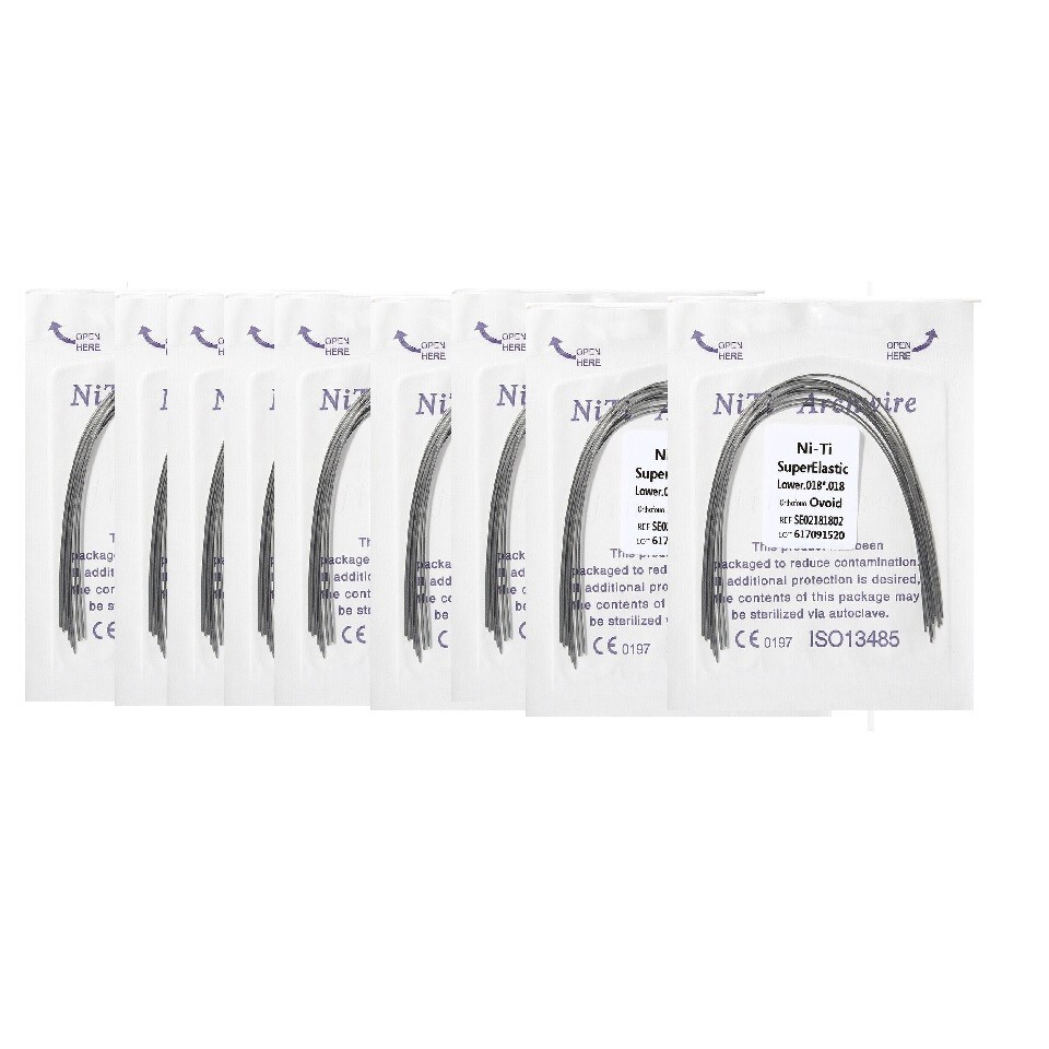 10 Pack Orthodontic Dental Super Elastic Rectangular Niti Arch Wires 18*18 Lower