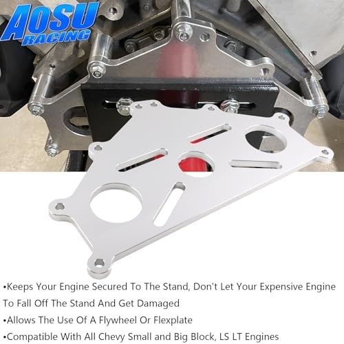 Engine Safe Stand Adapter Plate Compatible with Chevy LS LT Engines LS1