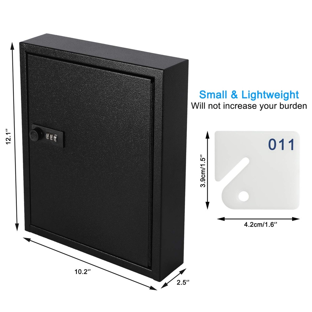 Locking Key Cabinet, 60 Key Storage Lock Box with Code, Key Box Wall Mount wi