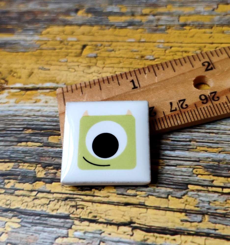 Mike Wazowski - 1" Mini CERAMIC TILE, Sqaure - Monsters Inc Disney Pixar Import