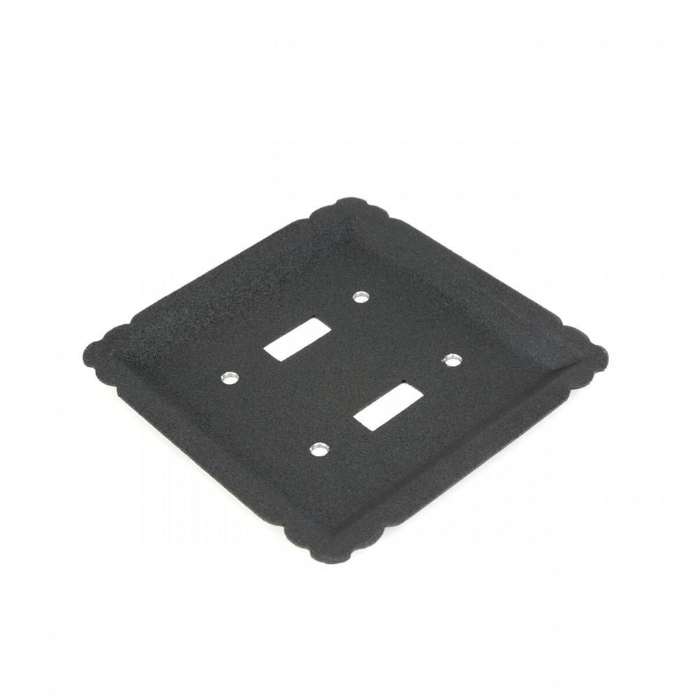2 Switchplate Black Steel Double Toggle | Renovator's Supply