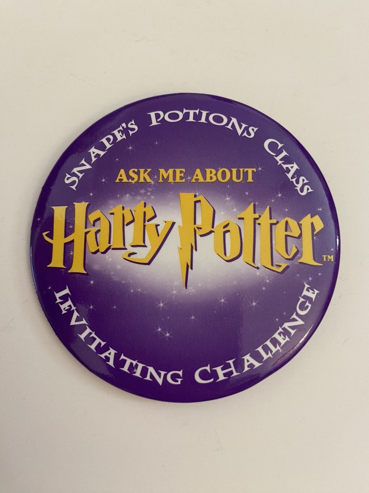 Ask Me About Harry Potter Levitating Challenge Pin Back Button P90