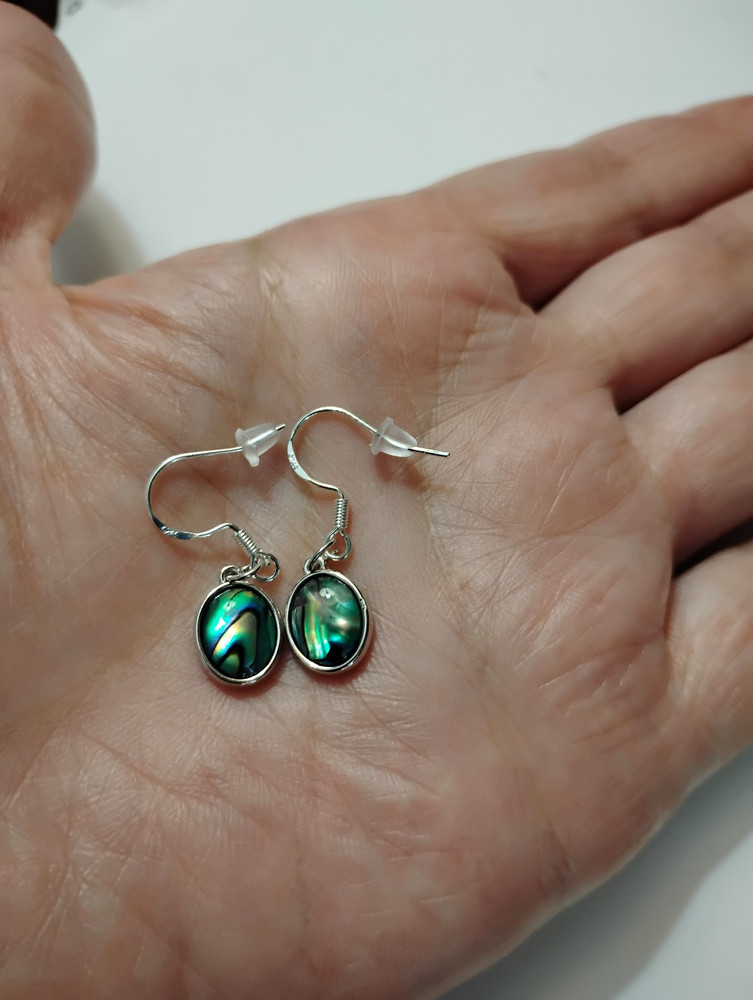 Abalone Earrings Shell 925 Sterling Silver earwire Sea Ocean Beach
