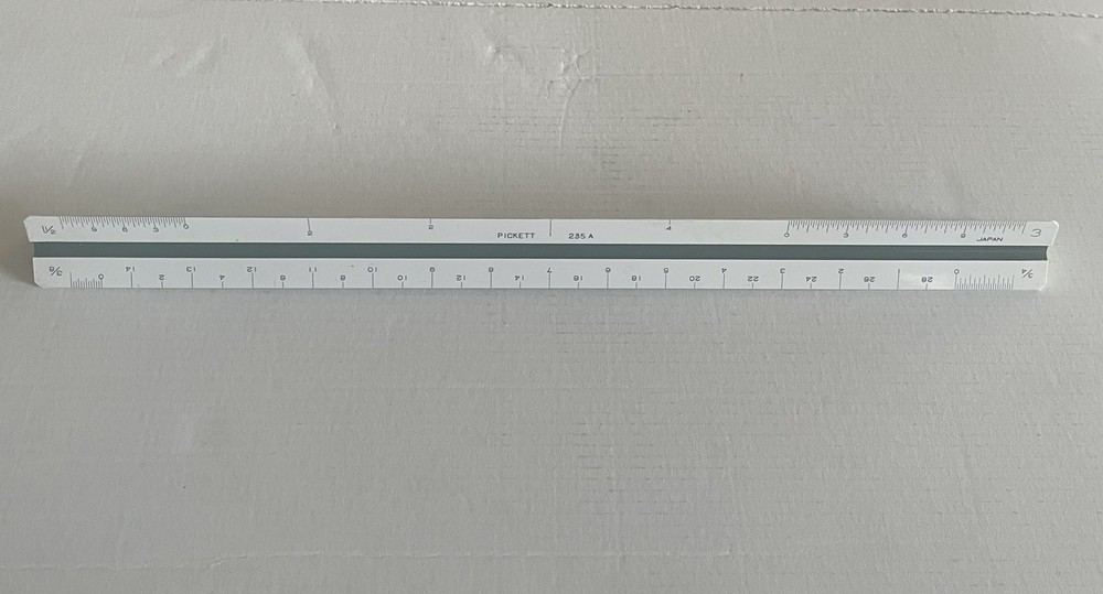 Pickett 235 E Engineers Triangle Scale Ruler Japan