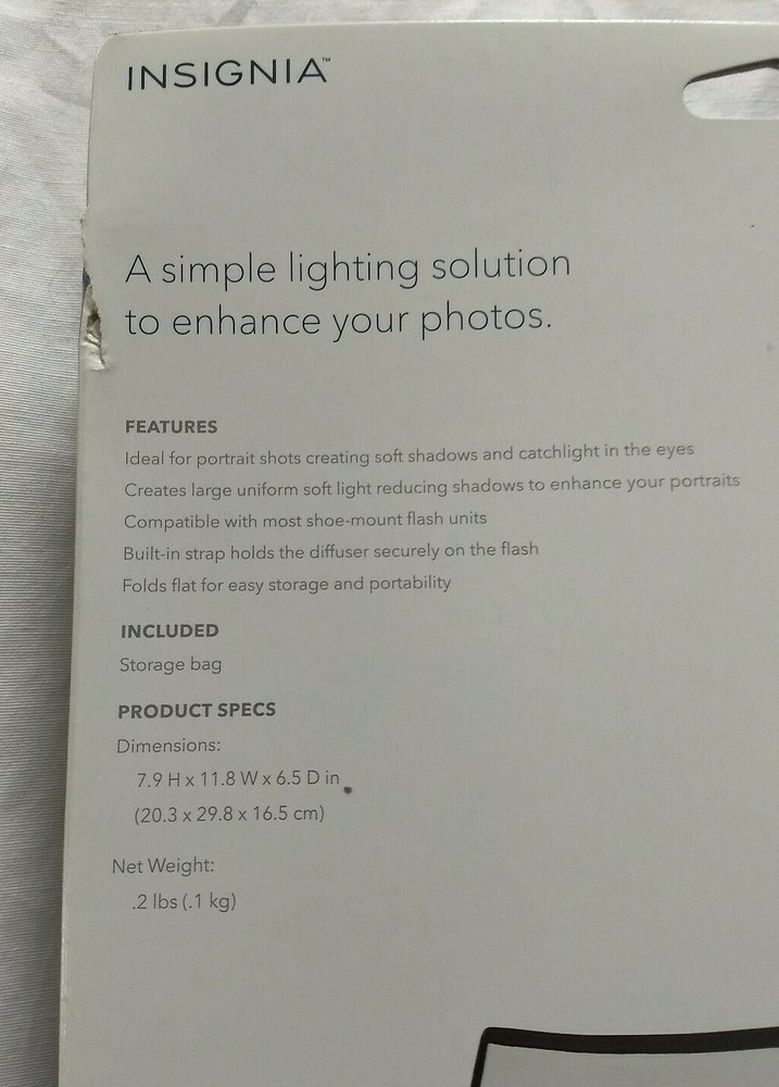 Insignia Camera Flash Diffuser 12" x 8" NS-DFD04