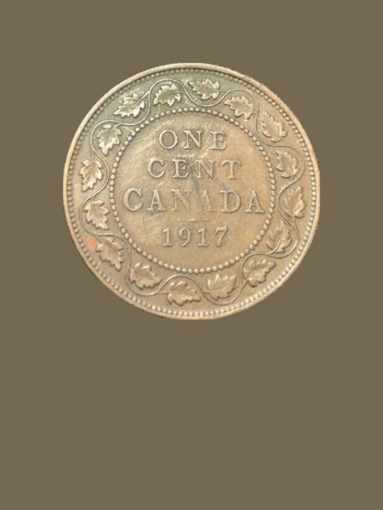 1917 Canada 1 Cent Bronze Coin - VF (Very Fine) condition