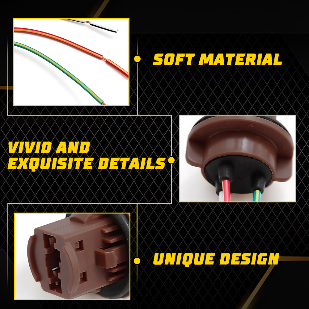 Universal Pigtail Wire Female Socket 7443 Light Bulb Harness Connector Socket E