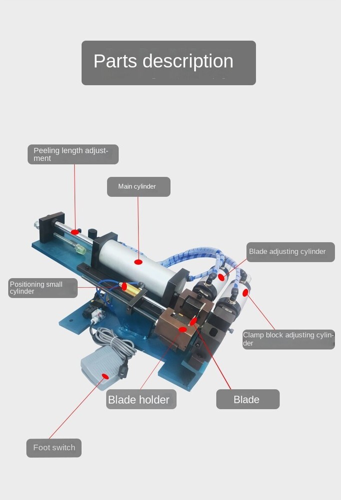 Small Pneumatic Wire Stripper Cable Peeling Machine Wire Stripper Low Noise