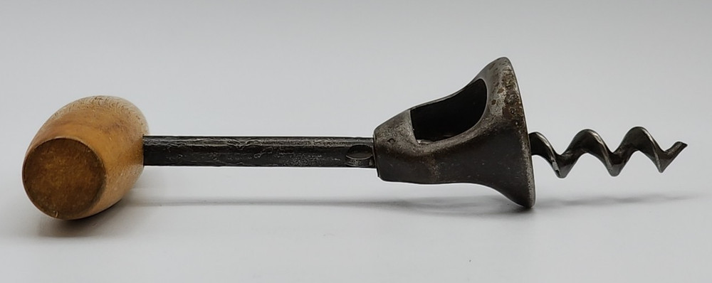 Antique Vtg Walker Style Bell Corkscrew Self Pull Wine Bottle Opener