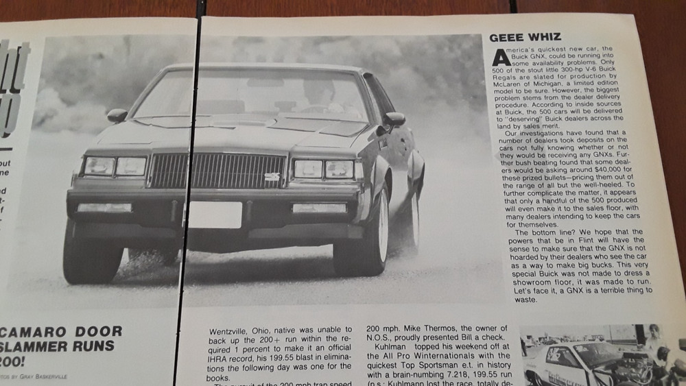 1987 BUICK GRAND NATIONAL GNX ORIGINAL ARTICLE