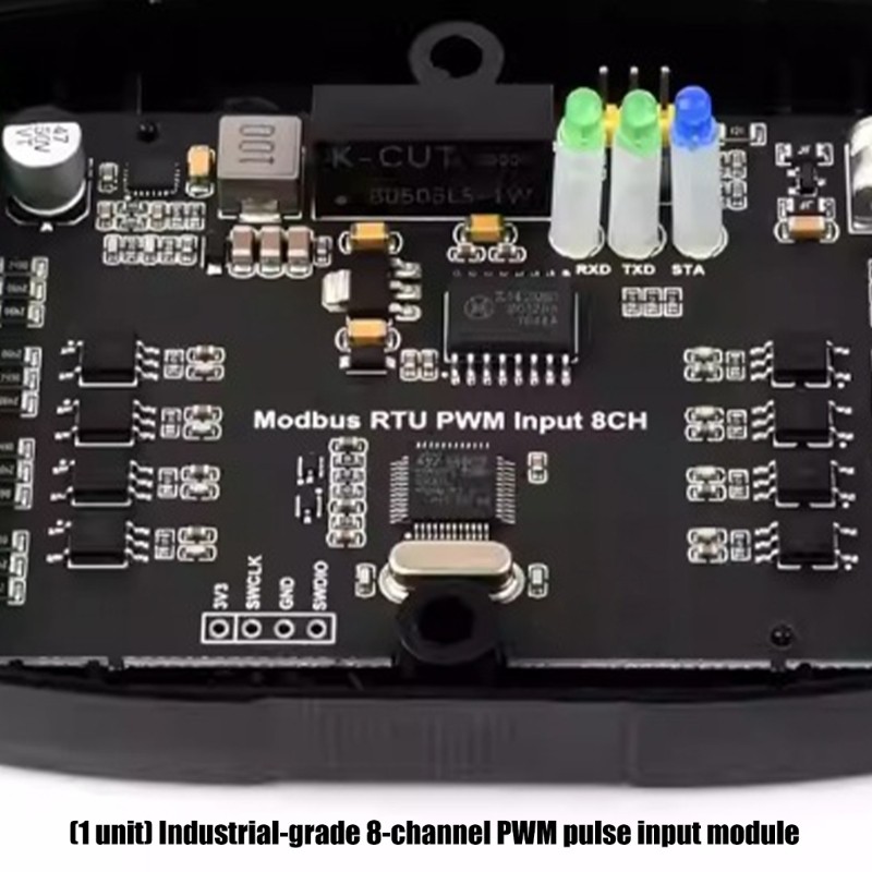 DIN Rail Mountable 8Port PWM Pulse Input Module With Modbus RTU Interfaces