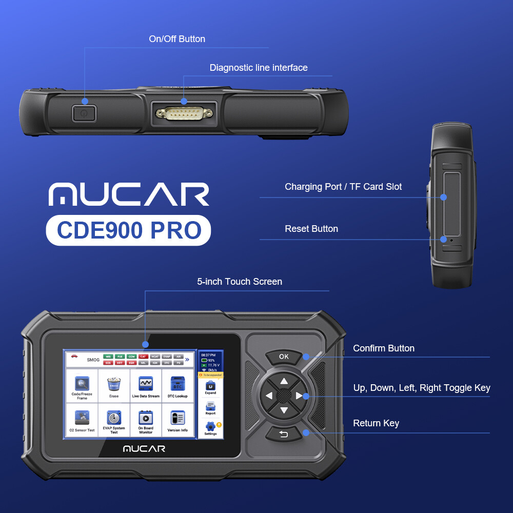MUCAR CDE900 PRO OBD2 Scanner Diagnostic Tool All System OBDII Car Code Reader