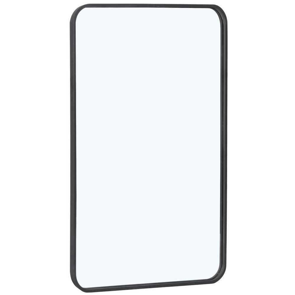 2PCS Rectangular Wall Mirror Bathroom Mirror Black Metal Framed 24" x 36"
