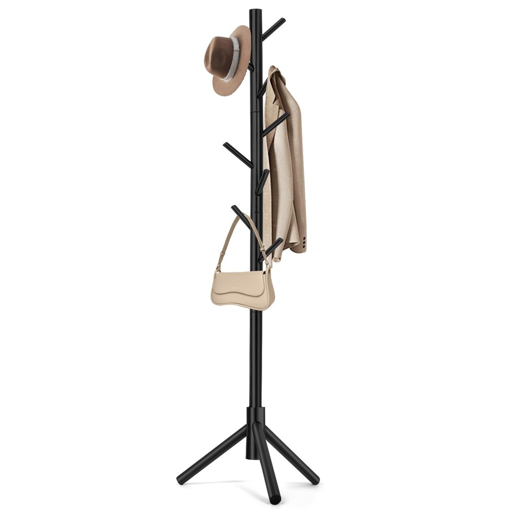 Coat Rack, Freestanding Coat Rack with 8 Hooks and 3 Adjustable Size Tree Coa...
