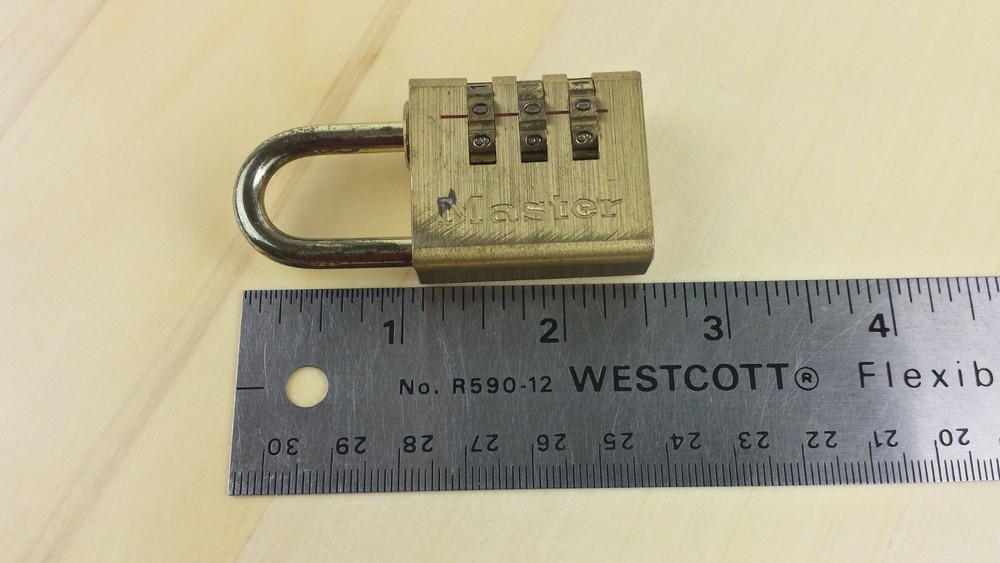 2x Master Padlock 3-Digit Combination Resettable Lock Bronze