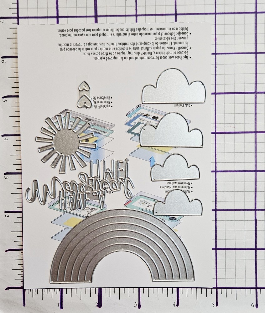 RAINBOW MAGIC Sizzix Thinlits Cutting Dies Saying Sky Promise Cloud Sun bb240