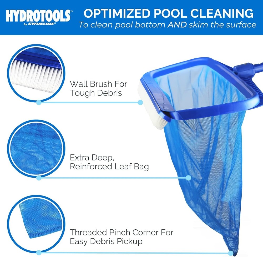Hydrotools Leaf Net Skimmer Inground Above Ground Pool Pond Extra Large Mesh ...