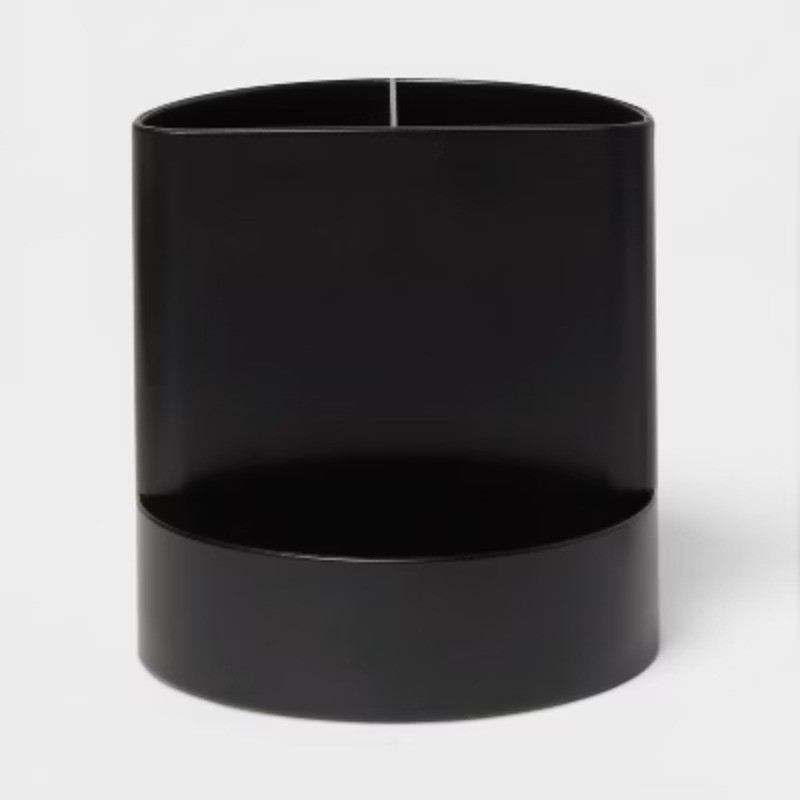 Bath Coordinates Bundle Black: Wastebasket & Soap Dispenser