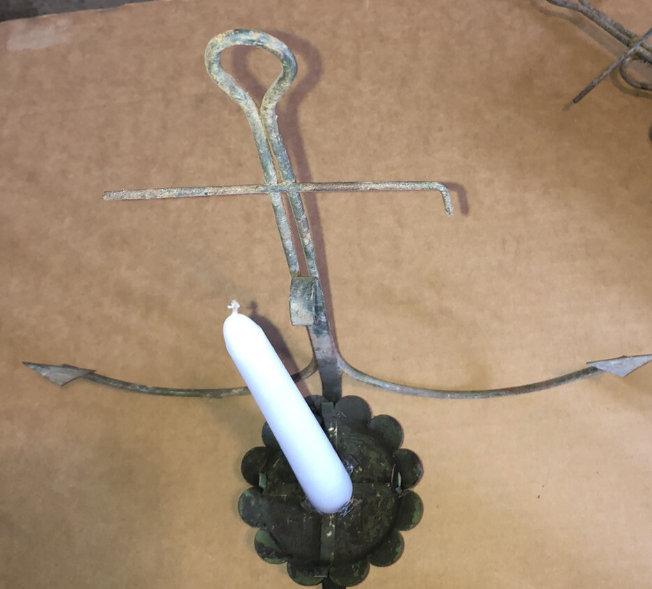 Vintage c.1900 single arm Nautical candelabra