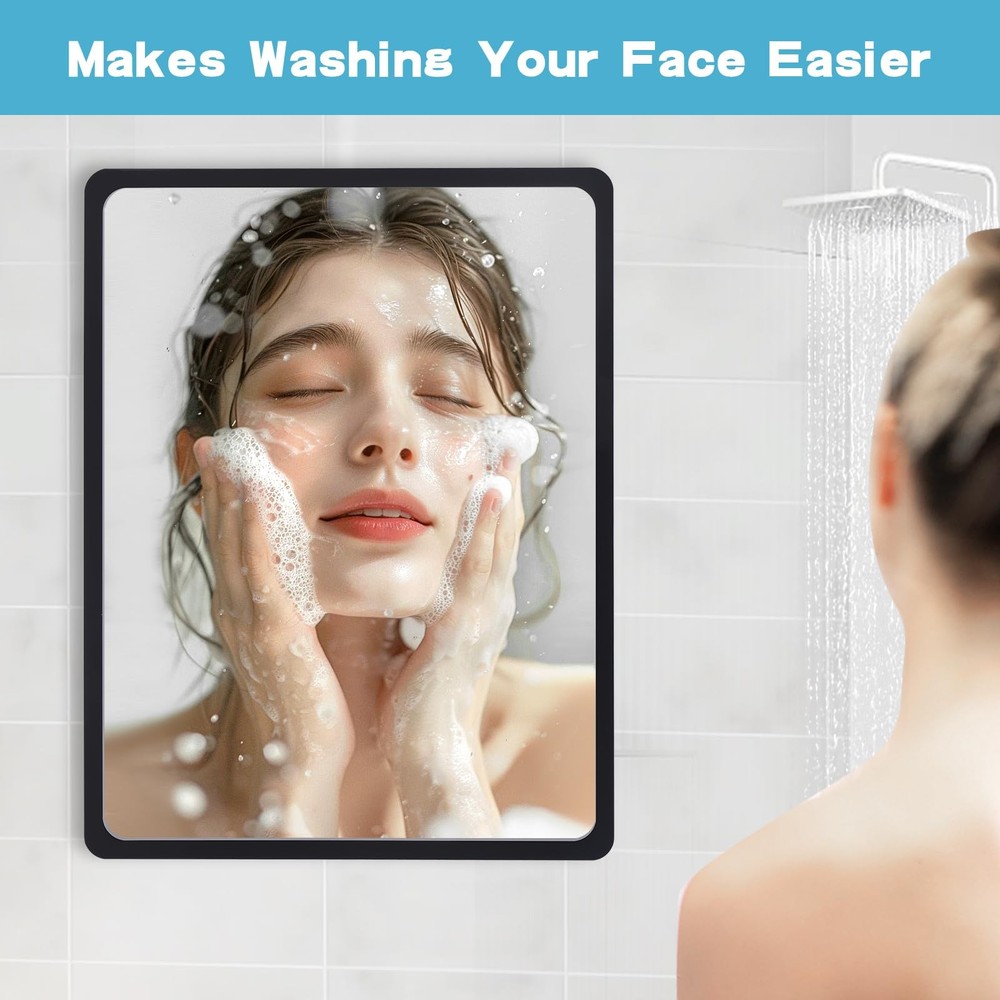 9x7 Inch Rectangular Fogless Shower Mirror Bathroom Wall Mirror for Shaving