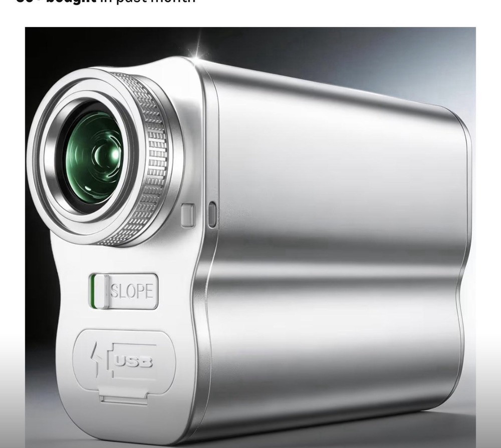 Golf Rangefinder Silver with Slope Switch Technology and USB Charging