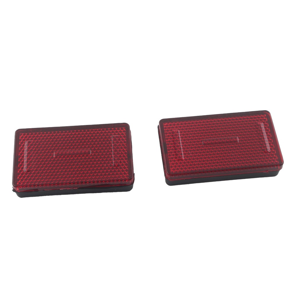 2PCS Red Rectangular Reflector For Universal Motorcycles ATV Dirt Bikes