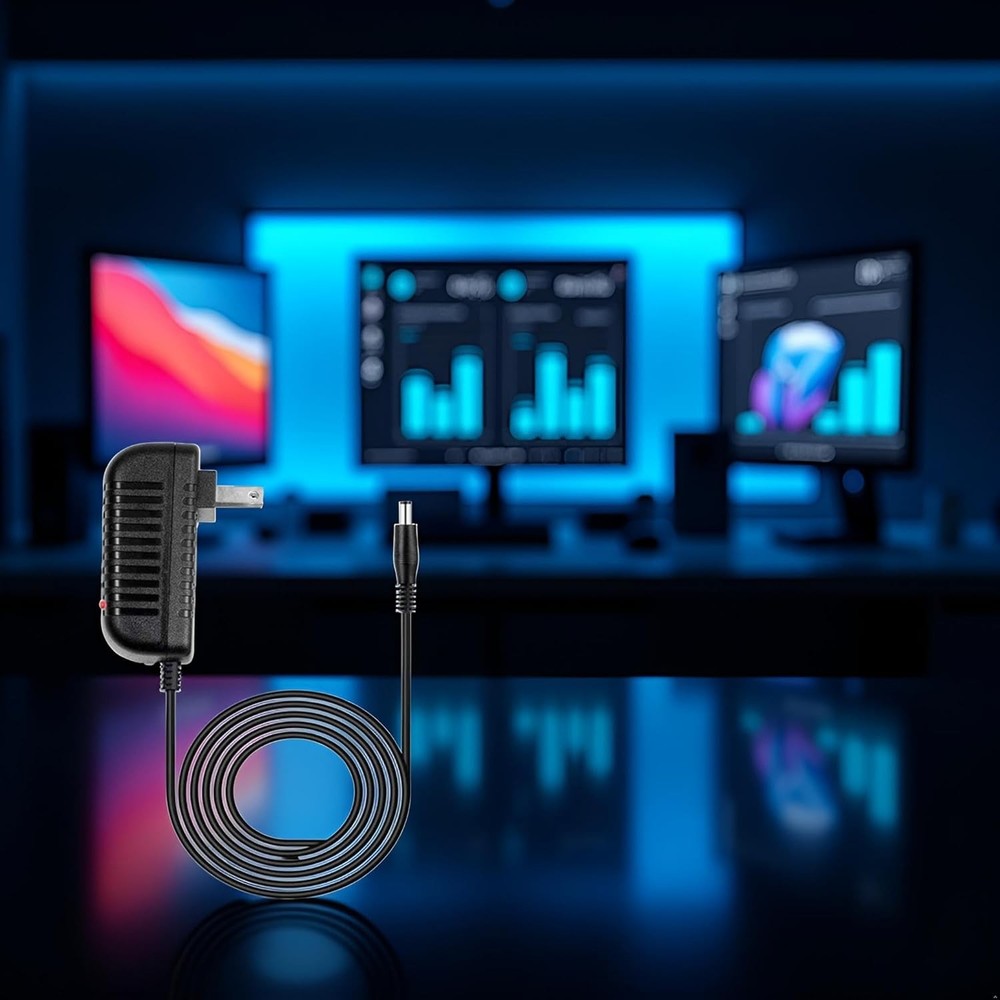 Black AC/DC Adapter for Air Hawk Pro Portable Automatic Tire Inflator...