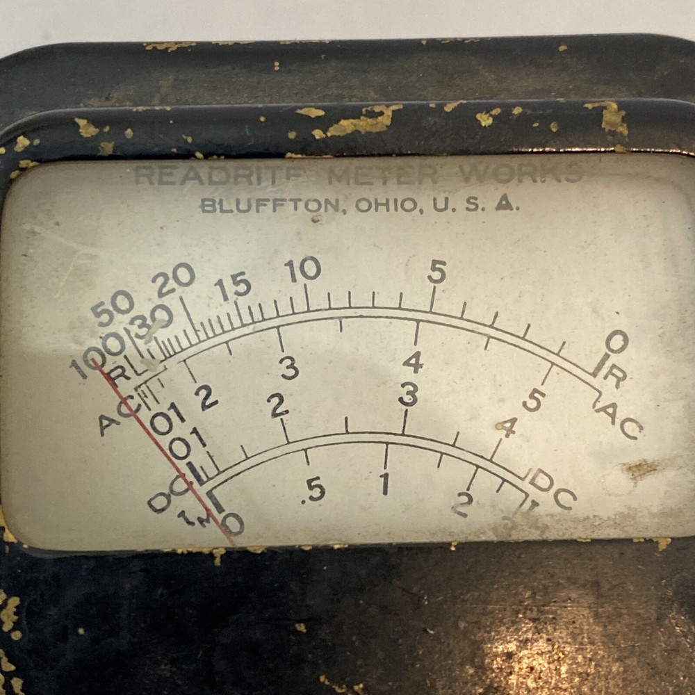Vintage Readrite Meter Works Panel AC DC Gauge Untested