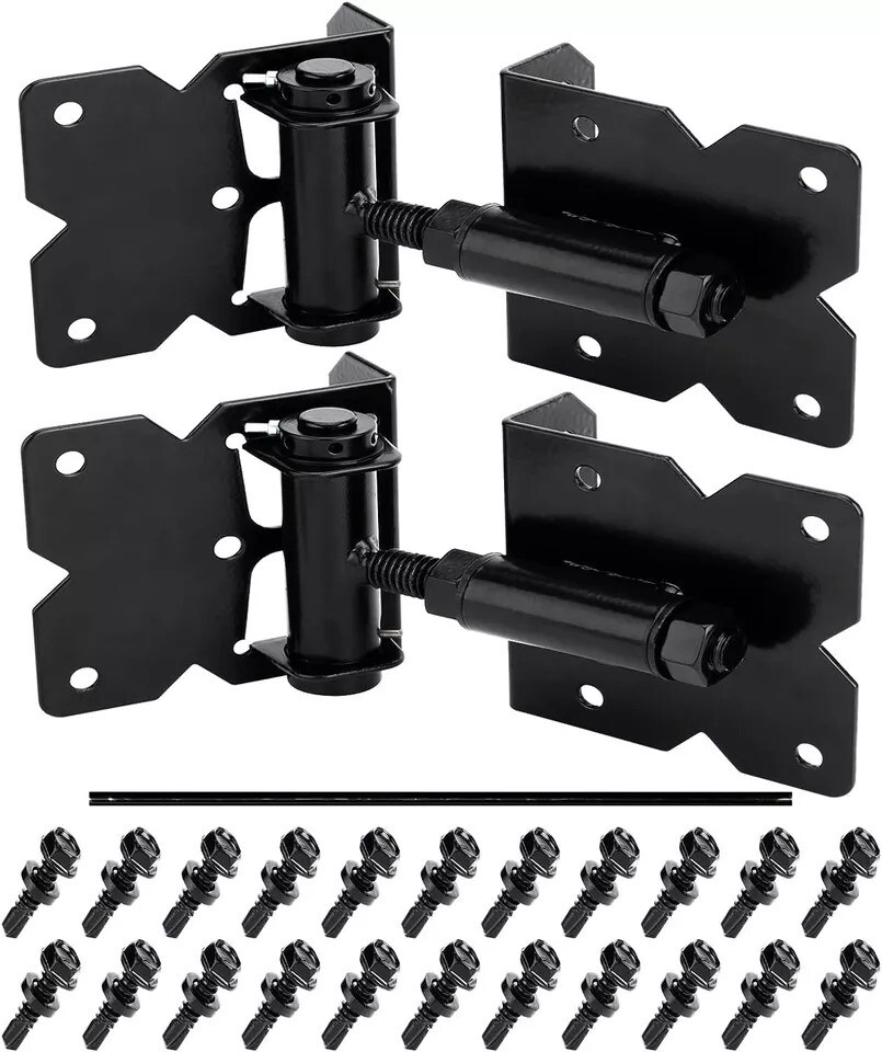 Self Closing Gate Hinges Adjustable Heavy Duty Hardware 90 Degree Gate Hinges