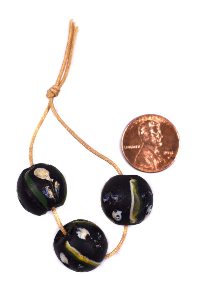 3 Ghost Venetian Trade Beads Loose