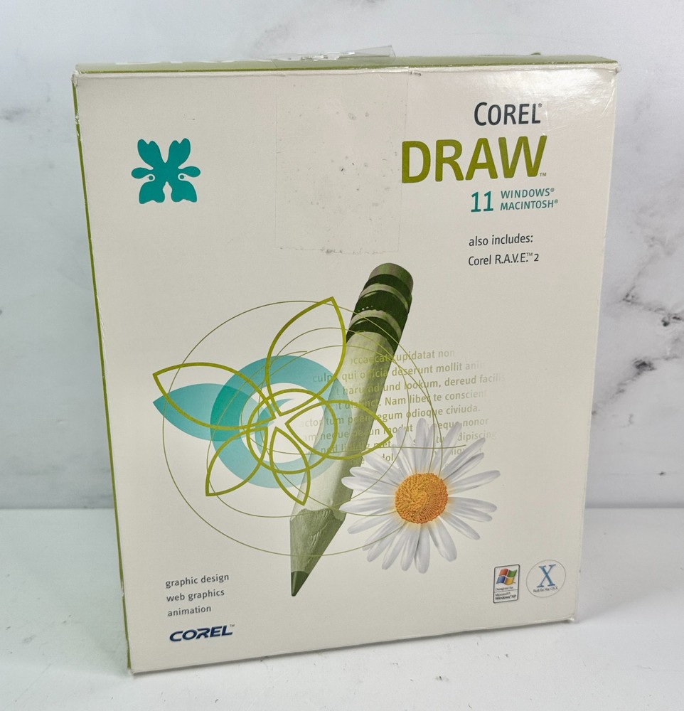 Corel Draw 11 Windows / Mac Corel RAVE 2 | Missing Disc 1 | +Manuals | +Cards