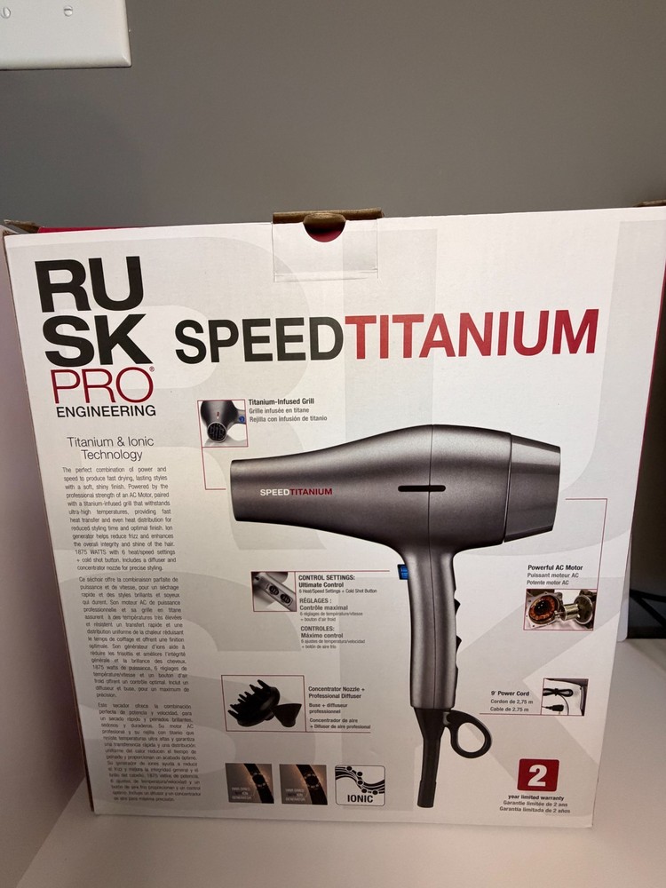 RUSK PRO Speed Titanium and Ionic Hair Dryer