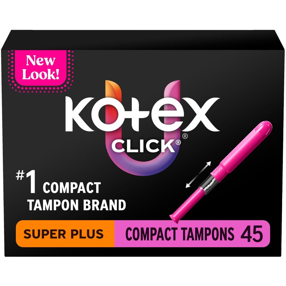 U by Tampons, Click Compact, Super Plus Absorbency, Unscented, 45 Count