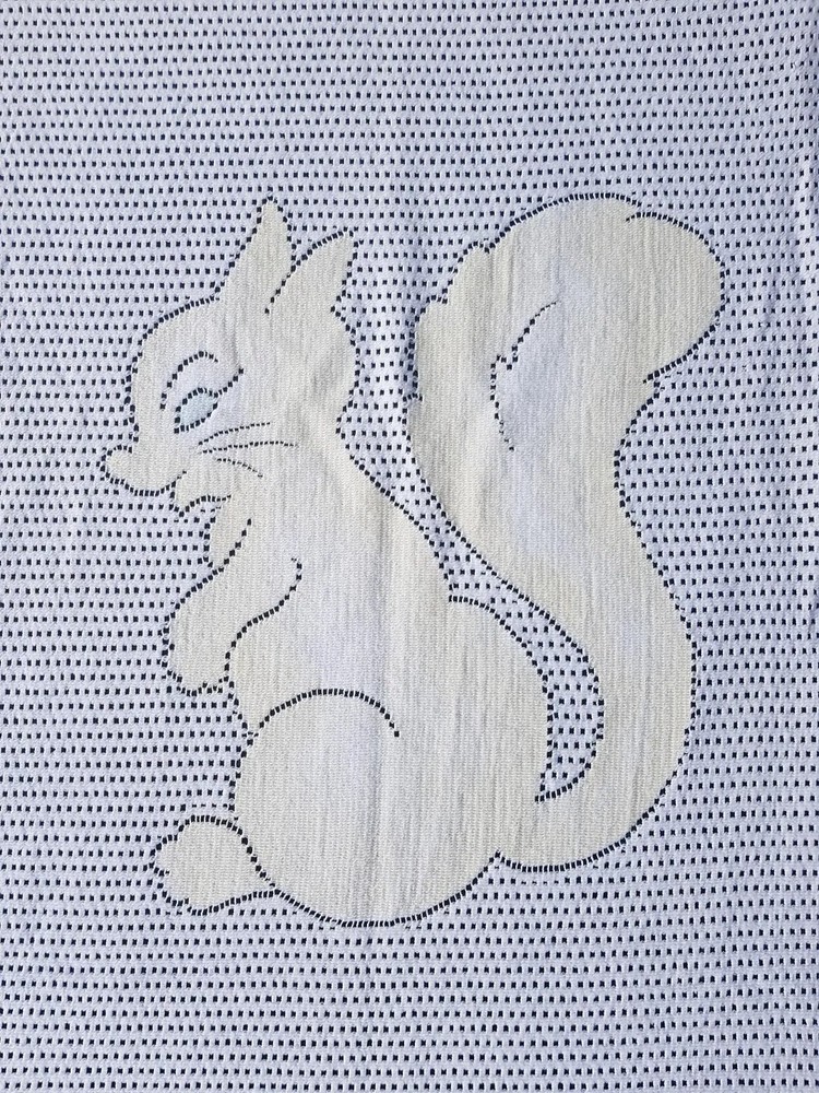 Vintage Pram Blanket Cellular Squirrel 70x90cm lace