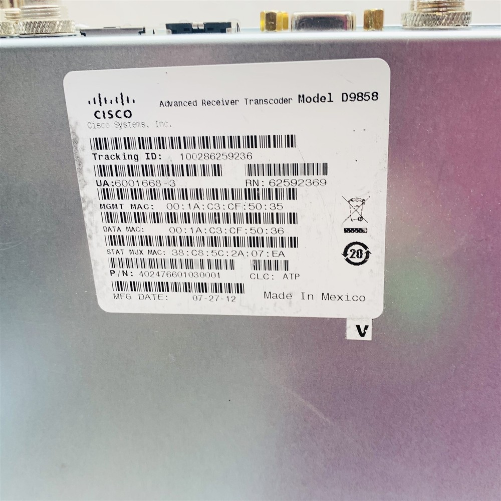 Cisco D9858 PowerVu (MPEG-4 HD to MPEG-2 CATV) Advanced Receiver Transcoder